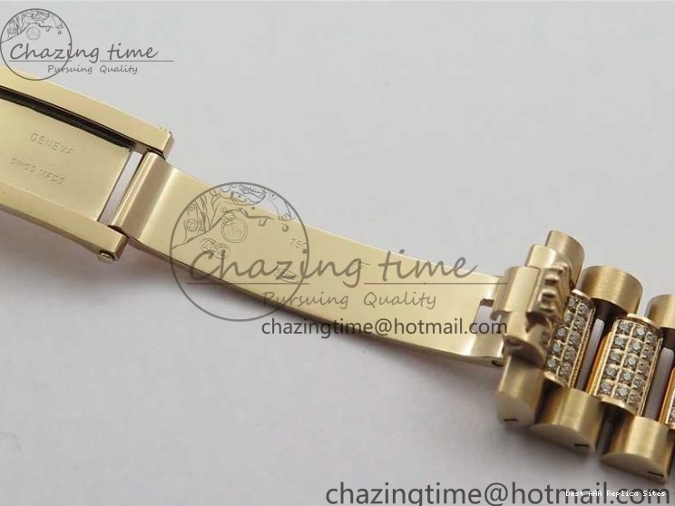 AAA Replica Watches on President A 2689 BP White ComfortFit Crystal Crystal Marker MOP RG Best Edition 128235 Dial Day-Date Bracelet RG 36mm 1218